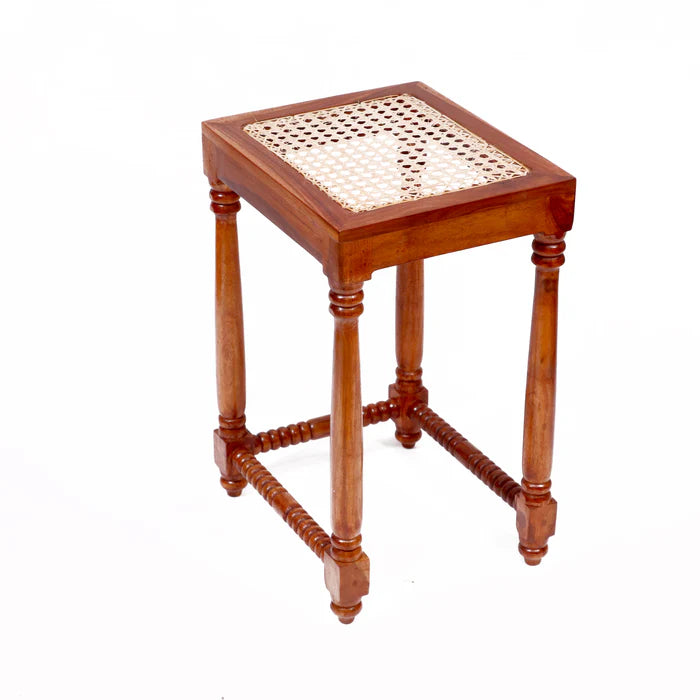 Classic Wooden Cane Nest Tables (Stool)