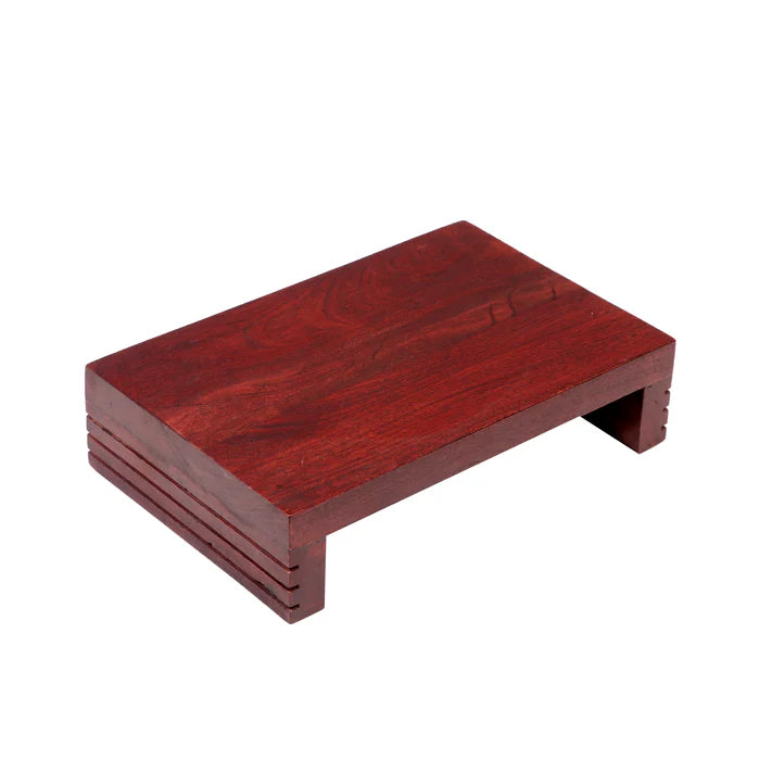 Ridged Sides Wooden Bajot (Mahogany Touch)