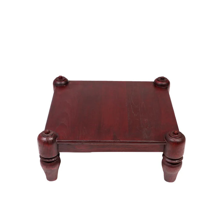Rounded Corner Wooden Bajot (Mahogany Touch