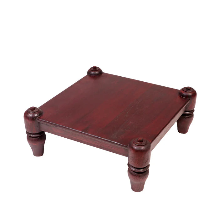 Rounded Corner Wooden Bajot (Mahogany Touch