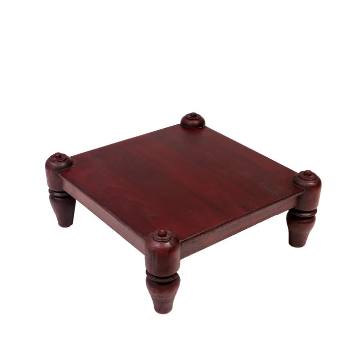 Rounded Corner Wooden Bajot (Mahogany Touch