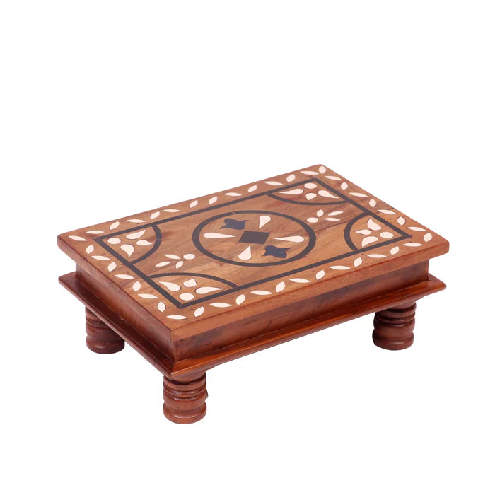 Classical Inlay Small Teak Bajot