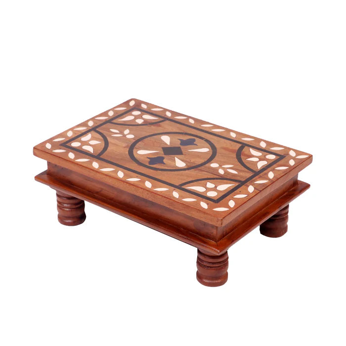Classical Inlay Small Teak Bajot