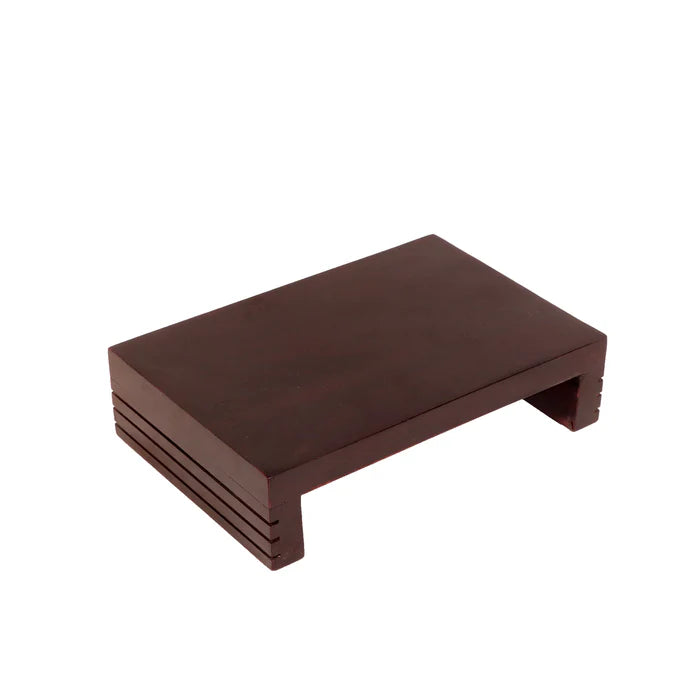 Ridged Sides Wooden Bajot (Dark Touch)