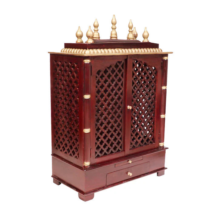 Royal Wooden Carved Jali Door Temple