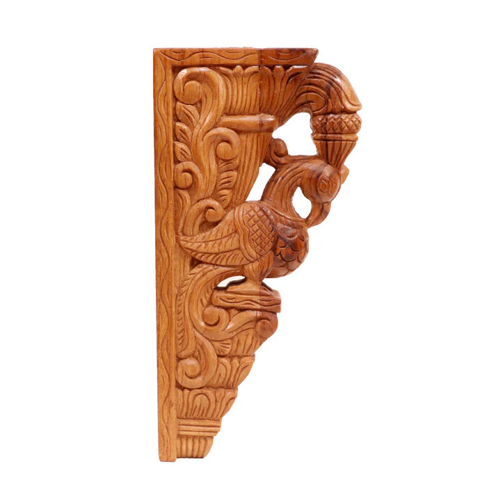 Beautifully Detailed Bird Traditional Teak Wood Door Bracket - Teak wood
