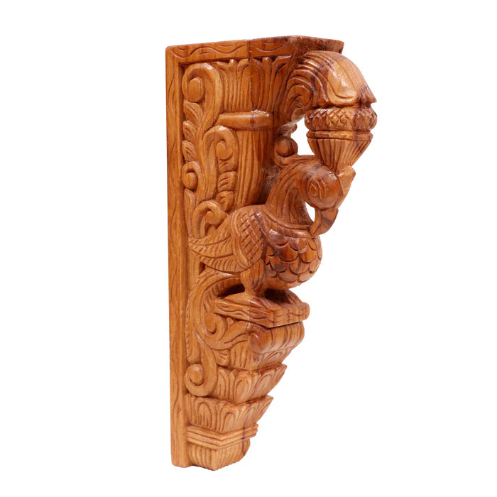 Beautifully Detailed Bird Traditional Teak Wood Door Bracket - Teak wood