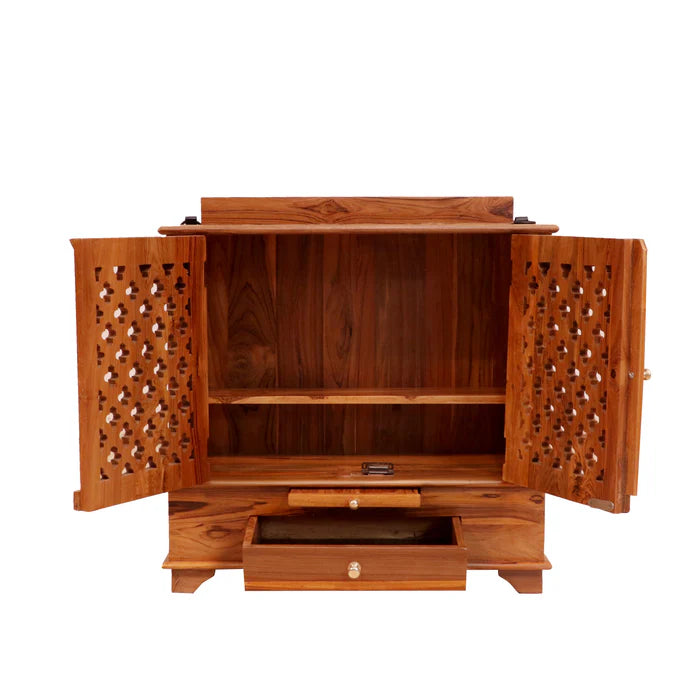 Denver Carved Double Door Handmade Spiritual Wooden Temple for Home