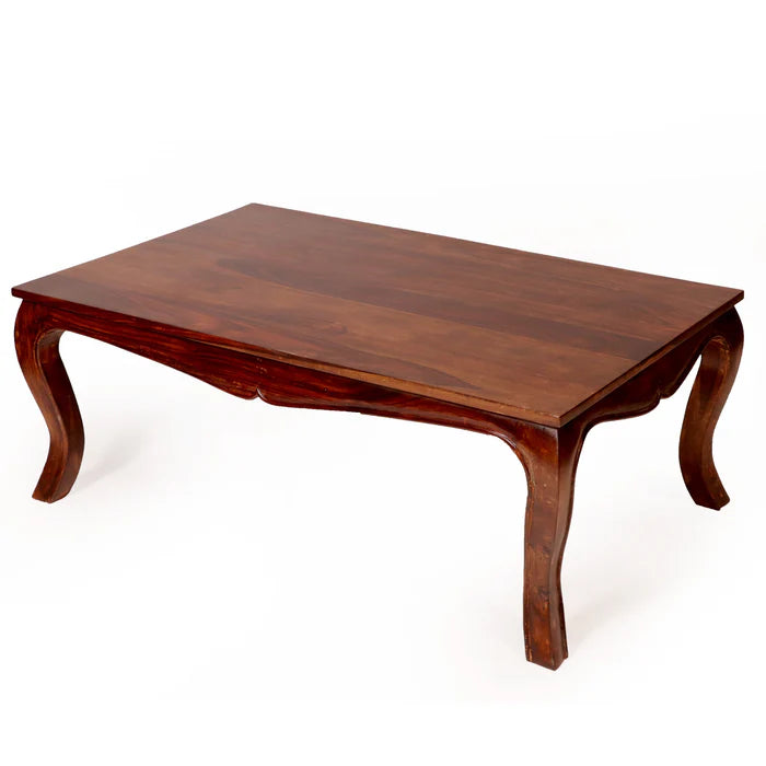 Simple Acacia Wooden Curved Legs Coffee Table