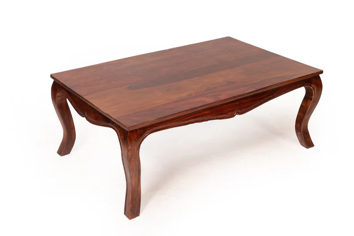 Simple Acacia Wooden Curved Legs Coffee Table