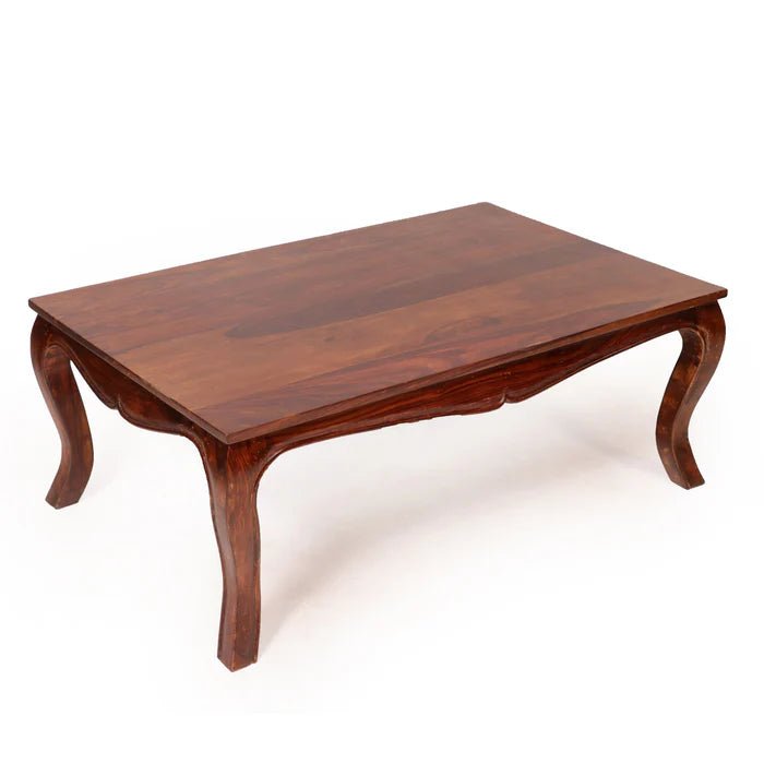 Simple Acacia Wooden Curved Legs Coffee Table