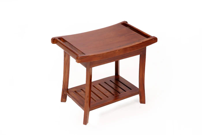 Double Handed Teak Wood Stool