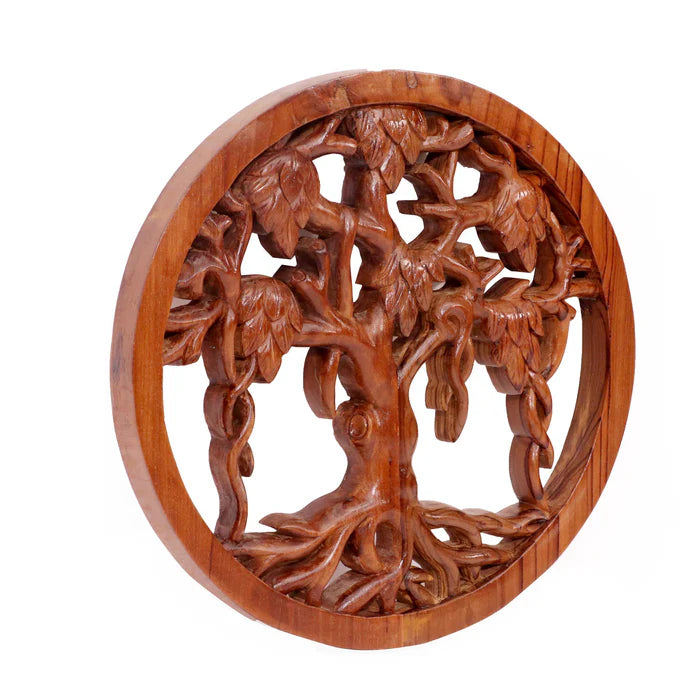 Wooden Teak Ring Tree Wall Decor