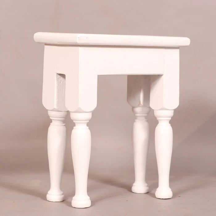 Wooden miniature decoration White painted Stool