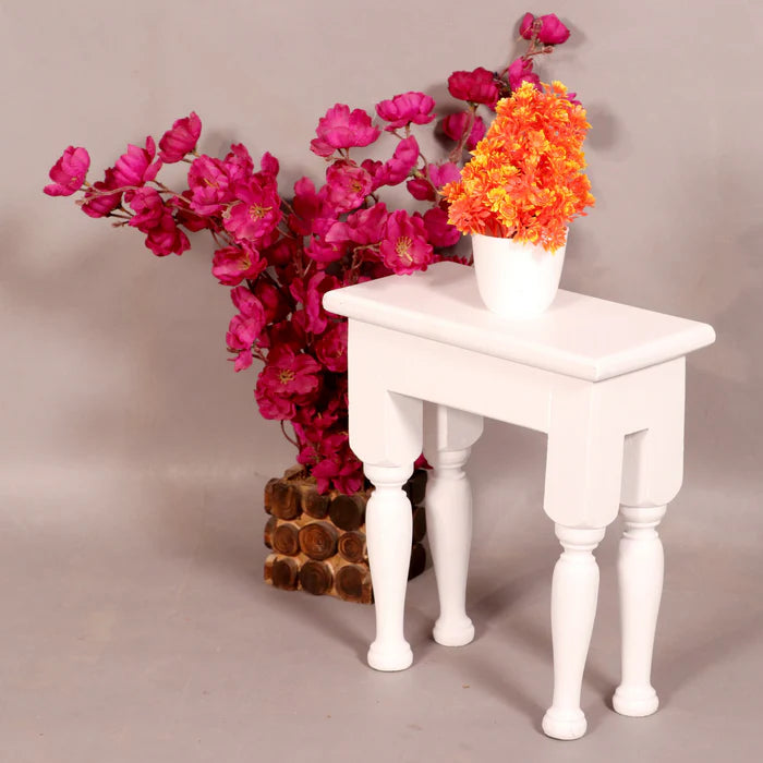 Wooden miniature decoration White painted Stool