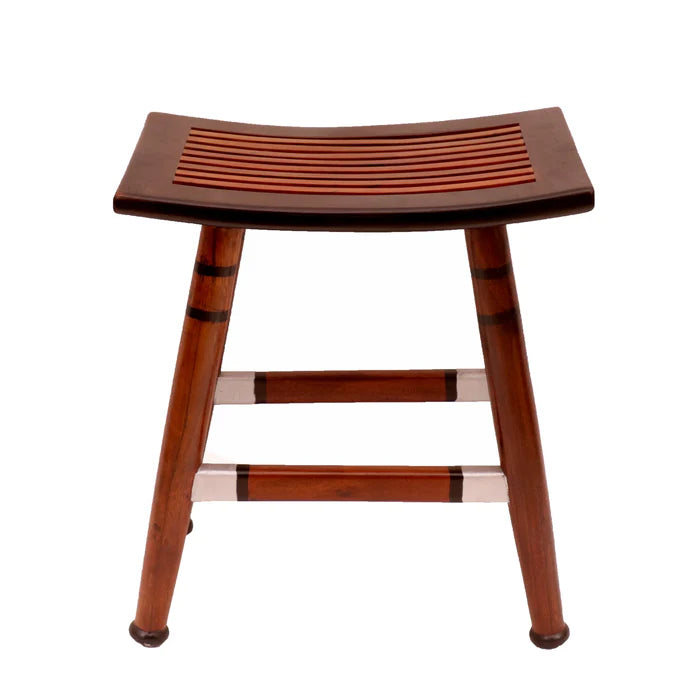 Silver Black Duo Curved Top Contemporary Stool
