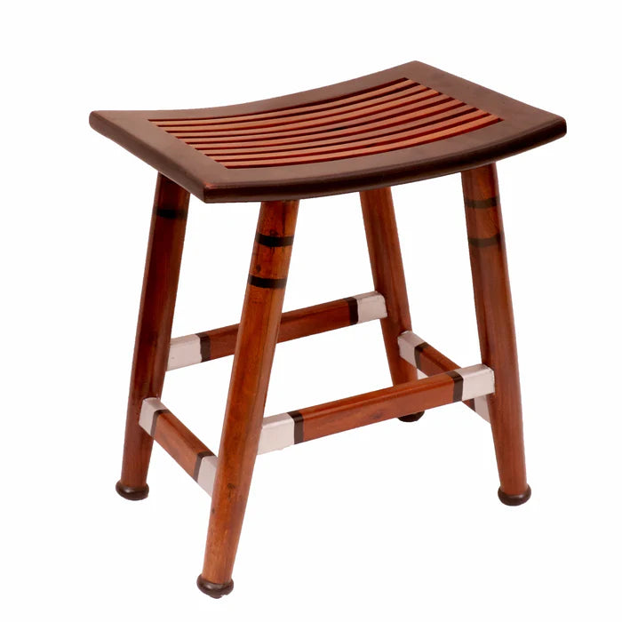 Silver Black Duo Curved Top Contemporary Stool