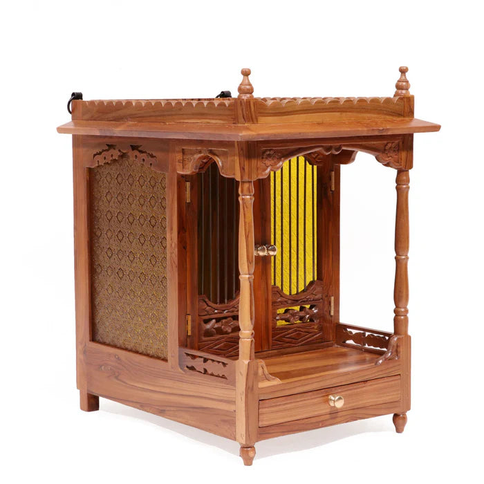 Traditional teak wood house temple