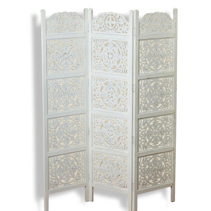 3 Panels wooden partition Solid Wood Folding Room Divider