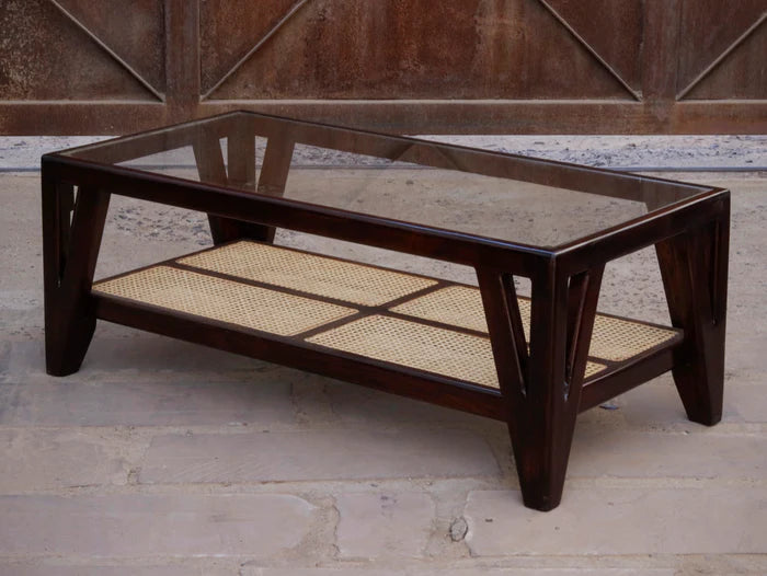 Ethnic Premium Cane Style Handmade Wooden Coffee Table