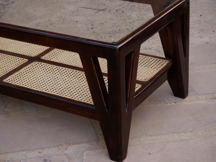 Ethnic Premium Cane Style Handmade Wooden Coffee Table