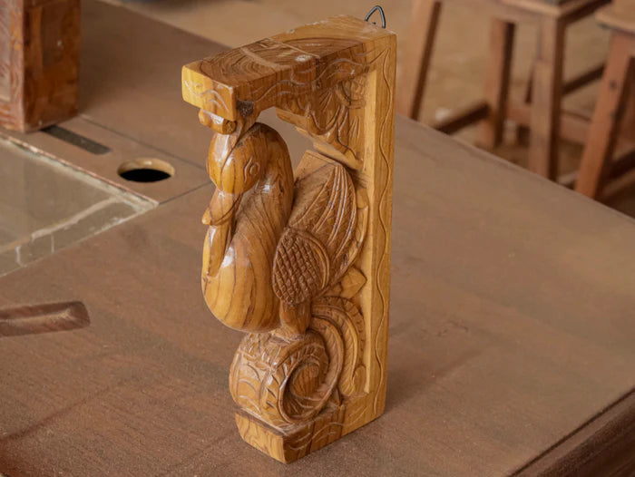 Classic Bird Solid Teak Door Bracket - Teak Wood