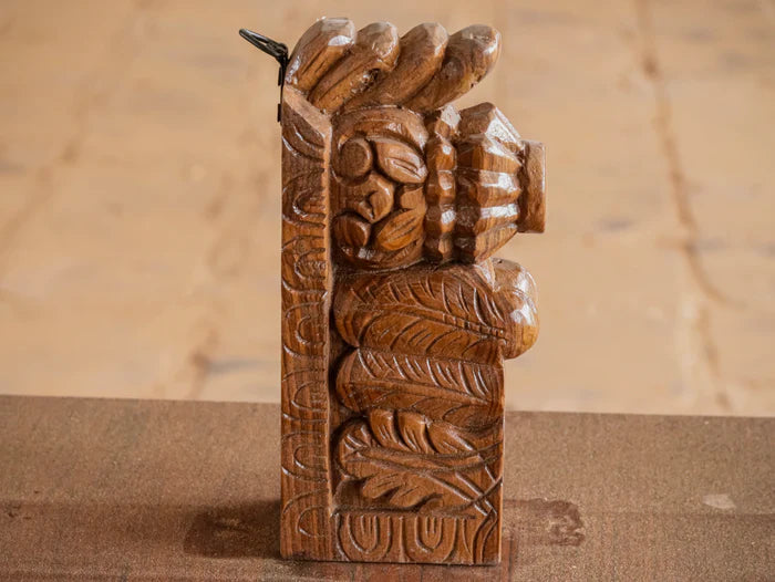 Wooden classical traditional door bracket - Teak wood - 2 x 3 x 6 inch - Single Piece