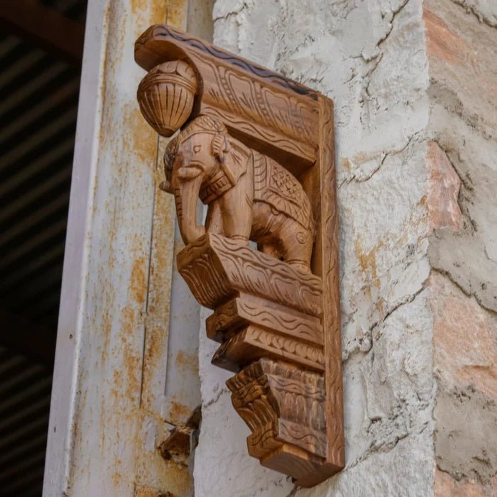 Solid teak elephant