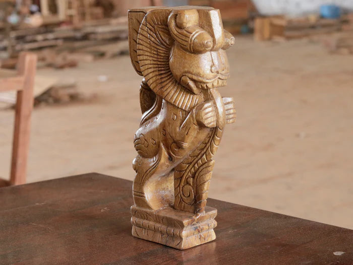Solid wood Detailed Carved Yali Door Bracket
