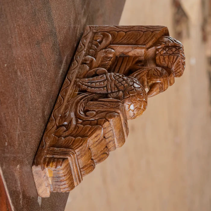 Beautifully Detailed Bird Traditional Teak Wood Door Bracket - Teak wood