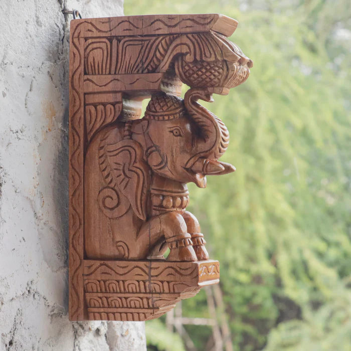 Solid wood Seating Elephant Door Bracket