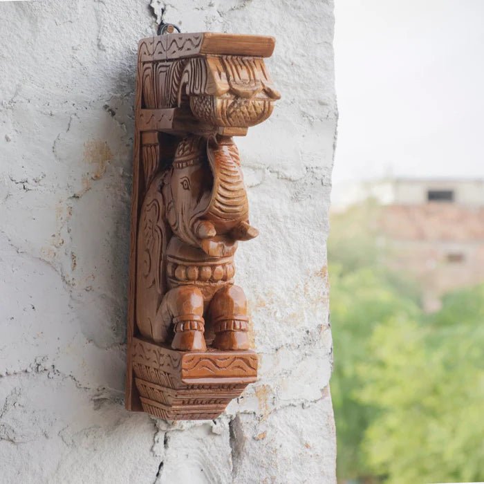 Solid wood Seating Elephant Door Bracket