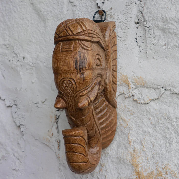 Wooden Elephant Head Door Bracket