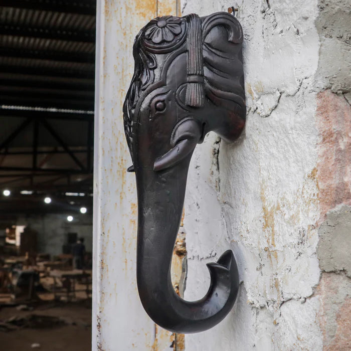 Wooden Royal Elephant Trunk Door Decor