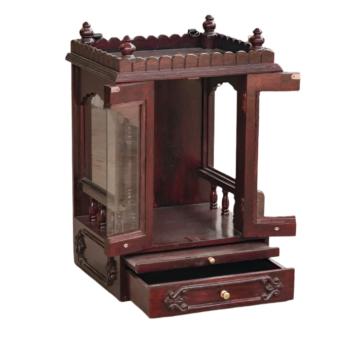 Vintage Dark Mahogany Spiritual Wooden Handmade Temple