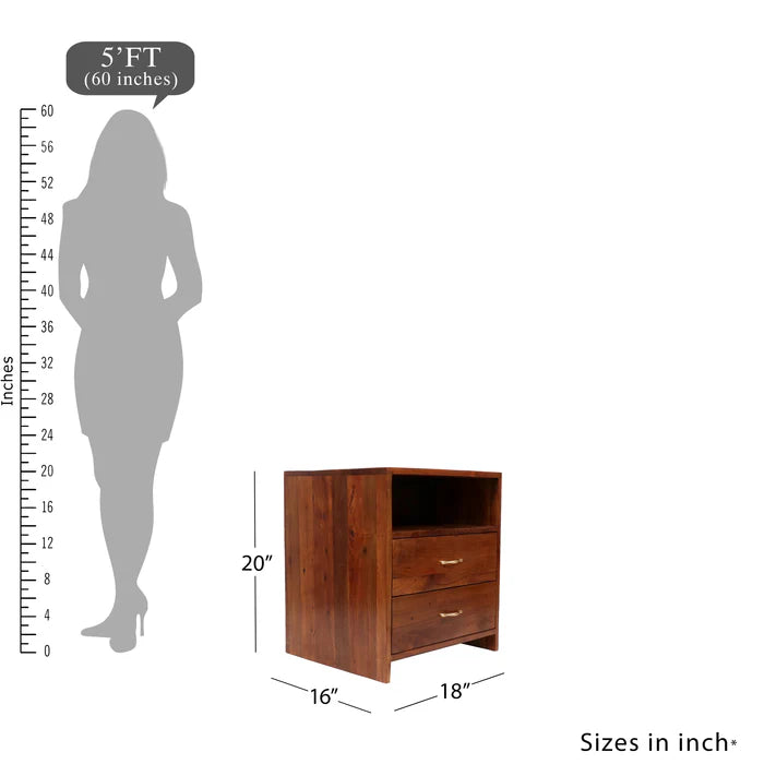 Large Wooden Bedside Table