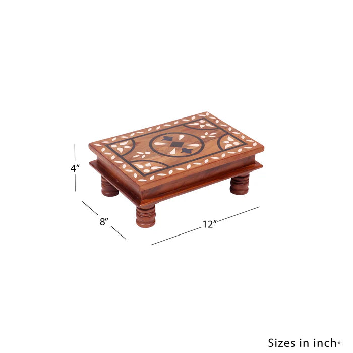 Classical Inlay Small Teak Bajot