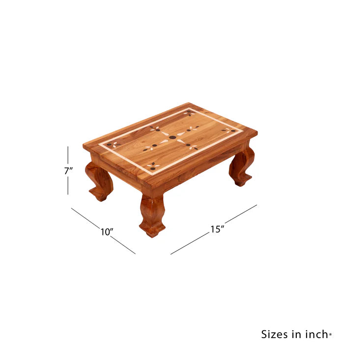 Arotic Old House Inlay Designed Wooden Bajot for Home