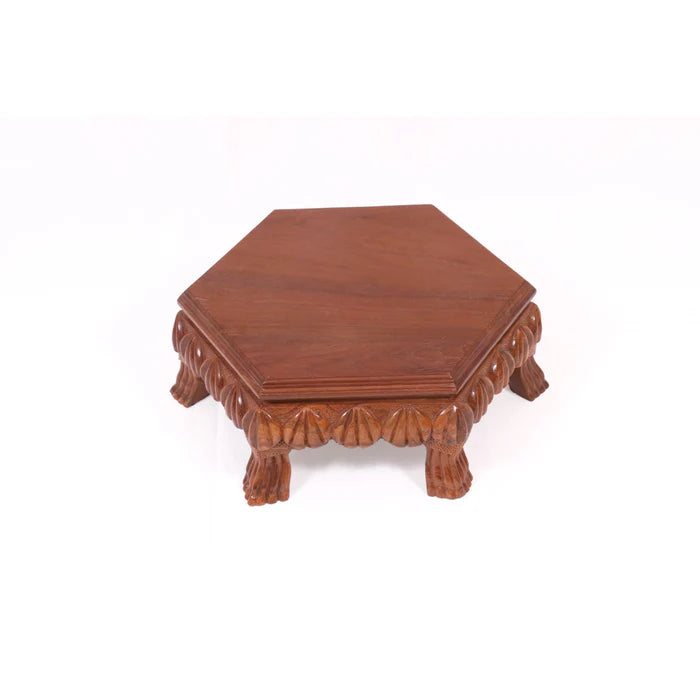 Guvati Hexagonal Traditional TEAK Wood Bajot