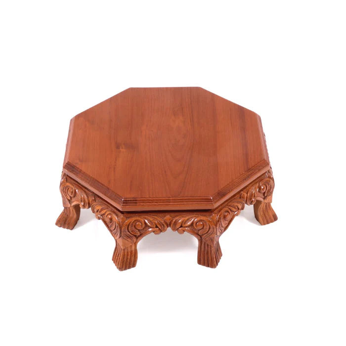 Chatvaari Traditional Teak Wood Octagonal Bajot