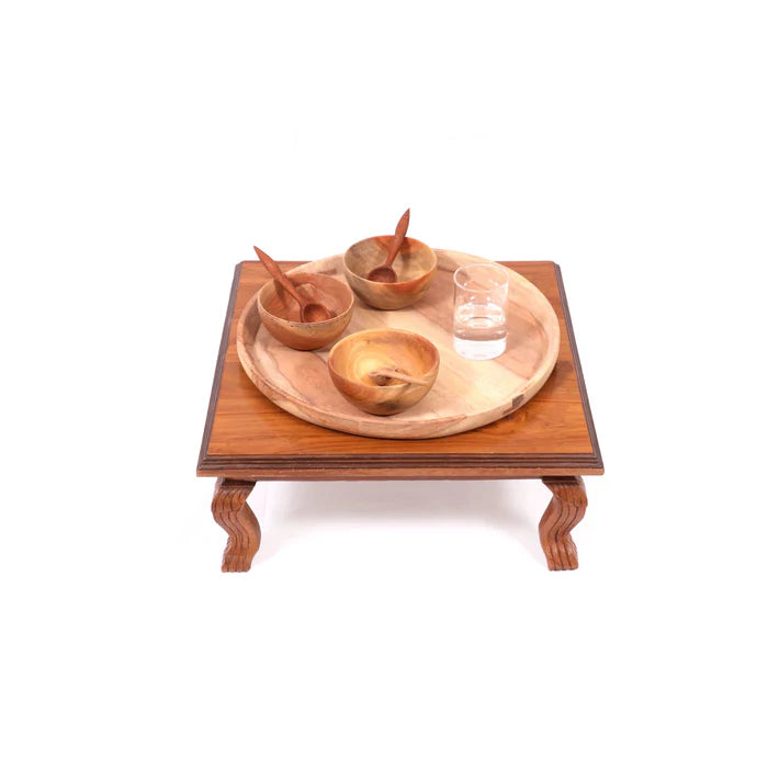 Elegant TEAK Wooden Bajot (Dark Boundary)