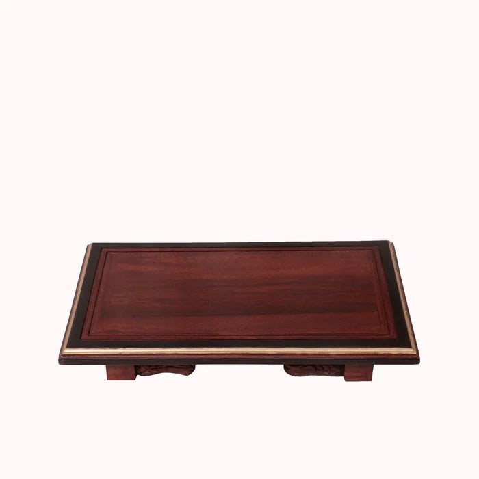 Dark Golden Carved Legs Wooden Folding Table