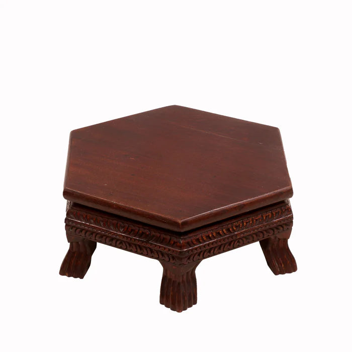Rich Carved Mahogany Dark Style Wooden Bajot