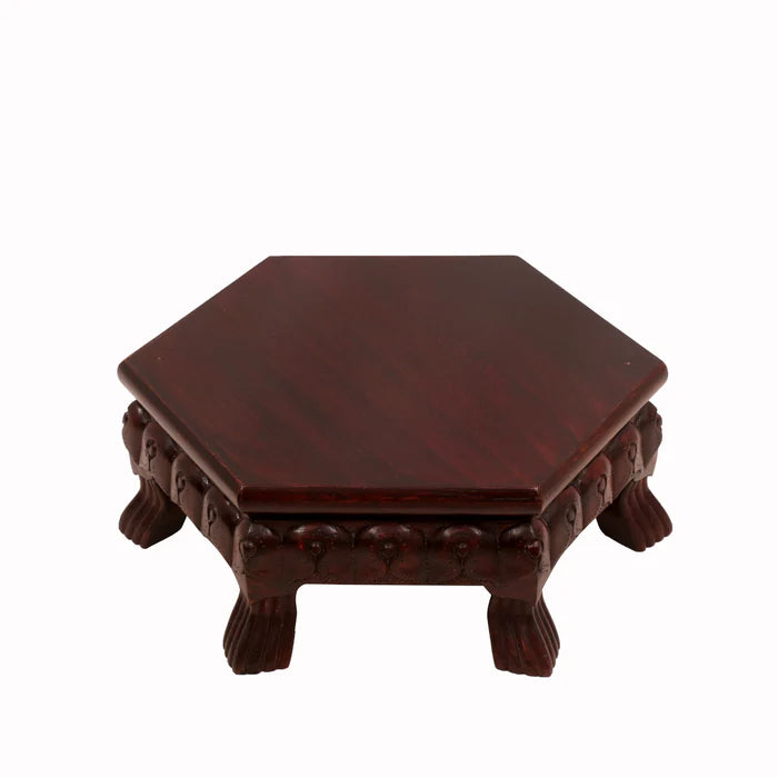 Bell Shaped Mahogany Dark Style Teak Wood Bajot