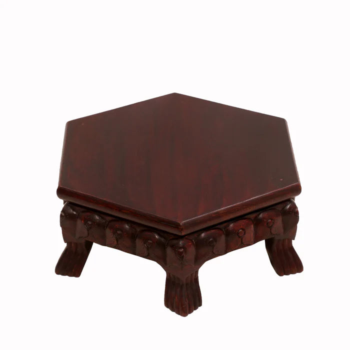 Bell Shaped Mahogany Dark Style Teak Wood Bajot