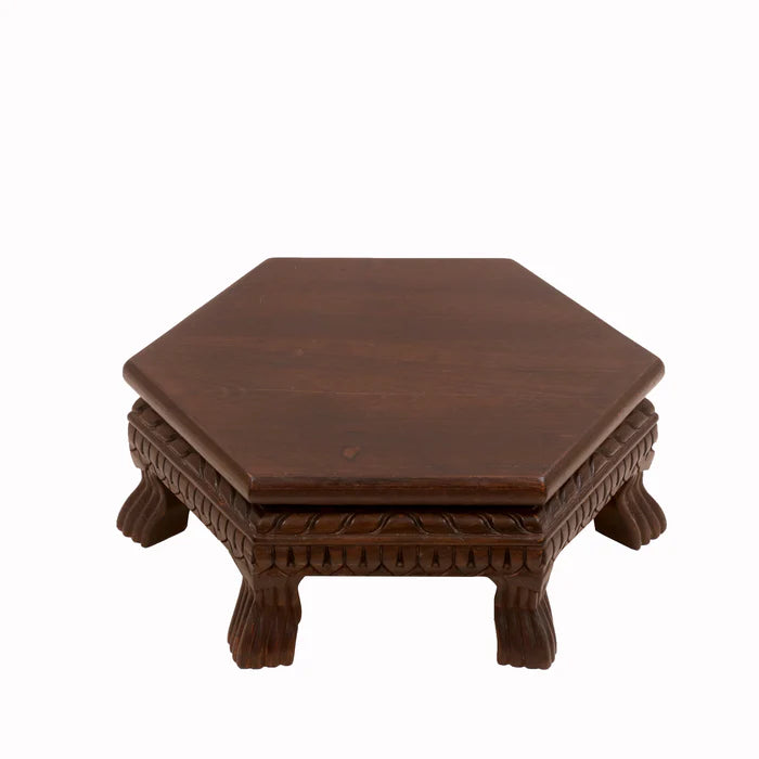Wreath Style Mahogany Dark Style Teak Wood Bajot