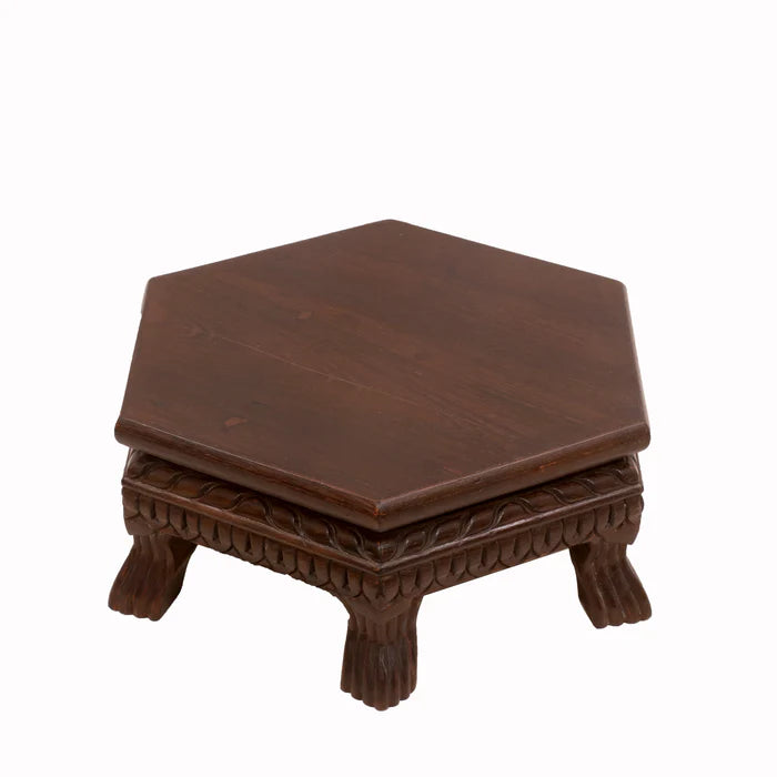 Wreath Style Mahogany Dark Style Teak Wood Bajot
