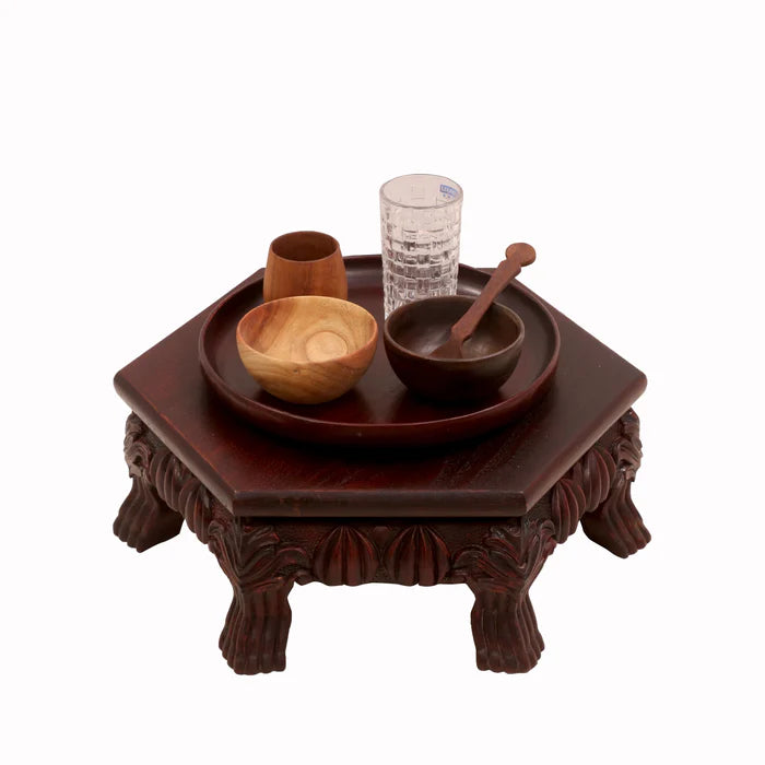 Teardrop Mahogany Dark Style Wooden Bajot