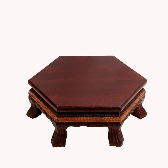 Meditative Payer dual Tone Hexagonal TEAK Wood Bajot