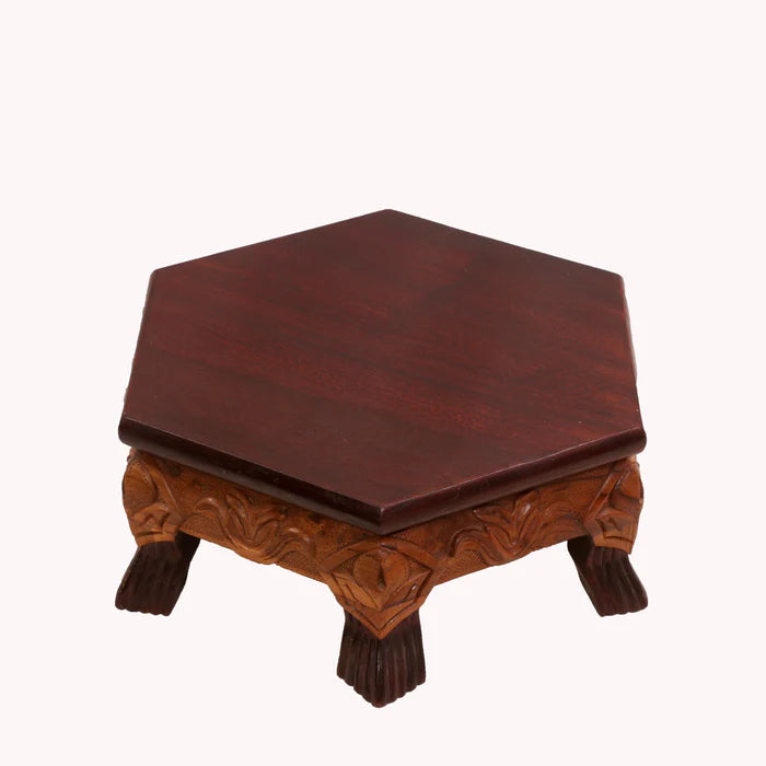 Solid Rustic dual Tone Hexagonal Wooden Bajot
